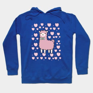 pink llamas and heart Hoodie